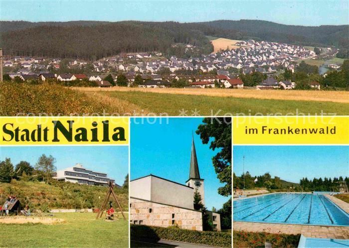 Naila Panorama Frankenwald Kirche Schwimmbad