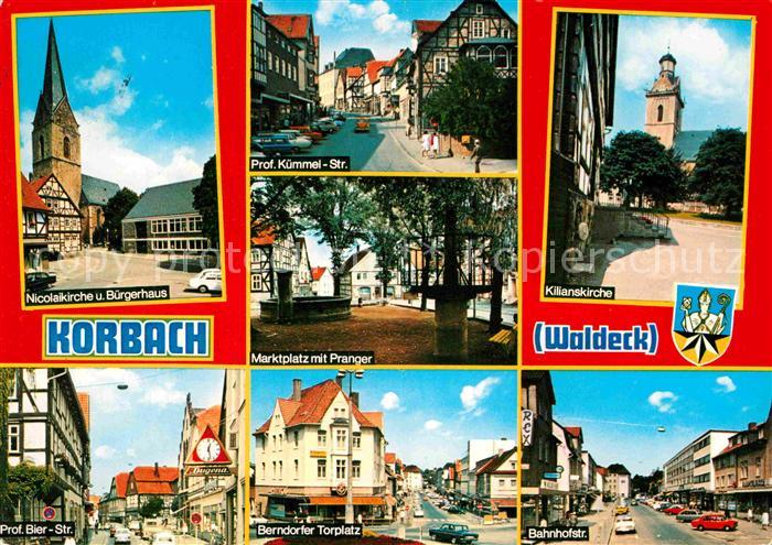 Korbach Nicolaikirche Buergerhaus Strassenpartien Marktplatz Pranger Kirche Bern