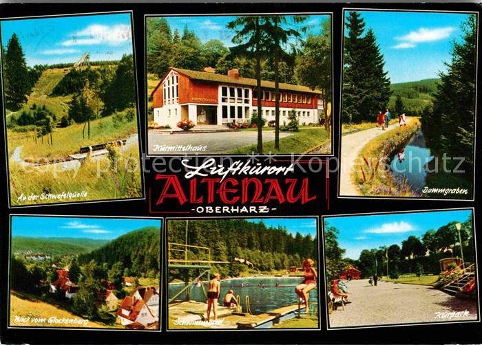 Altenau Harz Schwefelquelle Kurmittelhaus Dammgraben Kurpark Schwimmbad Panorama
