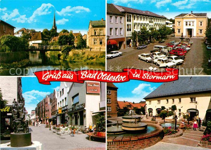 Bad Oldesloe Partie am Fluss Platz Brunnen Fussgaengerzone