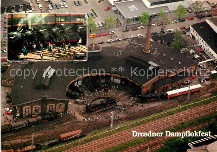 DRESDEN Elbe Verkehrsmuseum 4. Dresdner Dampflokfest Luftbild