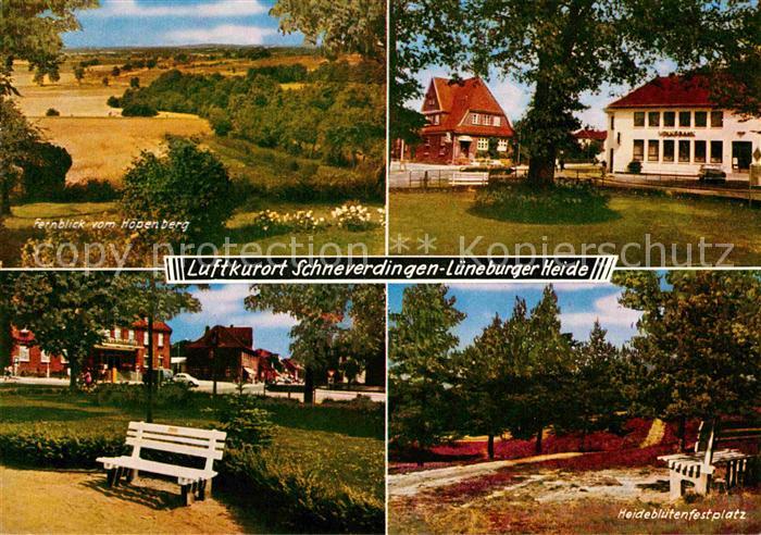 Schneverdingen Fernblick vom Hoepenberg Gaststaette Heidebluetenfestplatz Lueneb