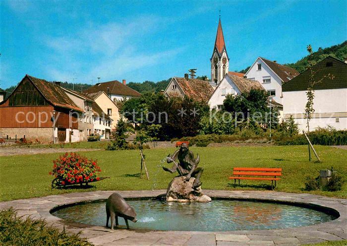 Gailingen Park mit Narrenbrunnen