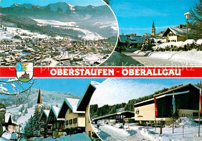 Oberstaufen Oberallgaeu Bayern Winter Panorama Kirche Kurhaus