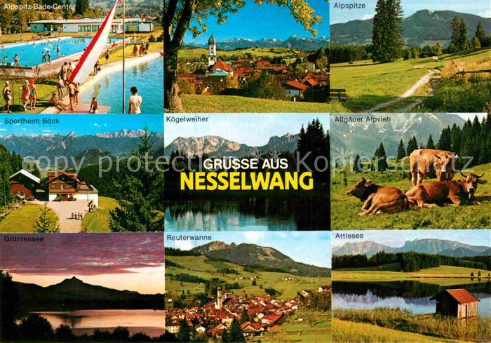 Nesselwang Allgaeu Bayern Alpspitze Koegelweiher Bade Center