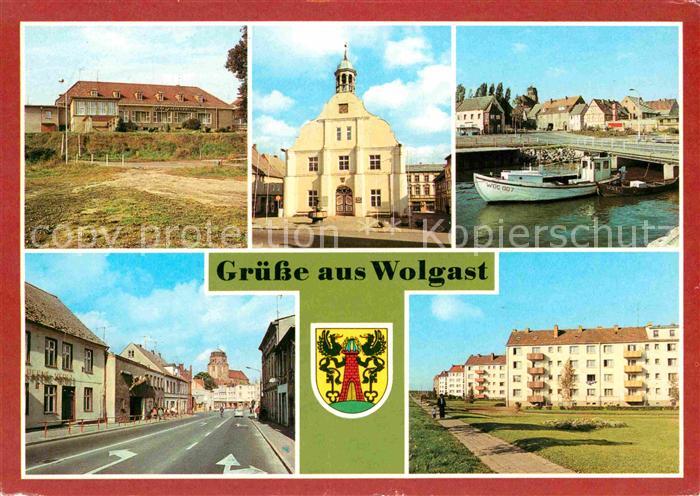 Wolgast Mecklenburg-Vorpommern HO Gaststaette Vier Jahreszeiten Rathaus Strasse