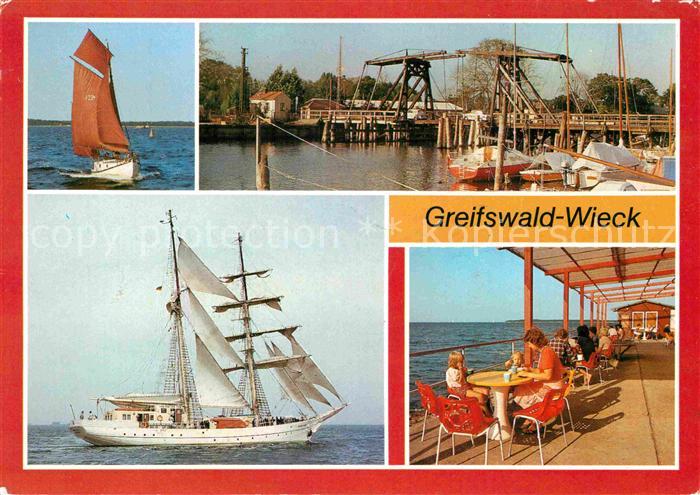 Wieck Greifswald Zeesenboot Klappbruecke Technisches Denkmal HO Gaststaette Utki