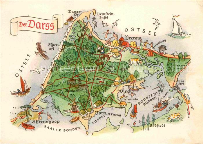 Darss Region Ostsee Panoramakarte