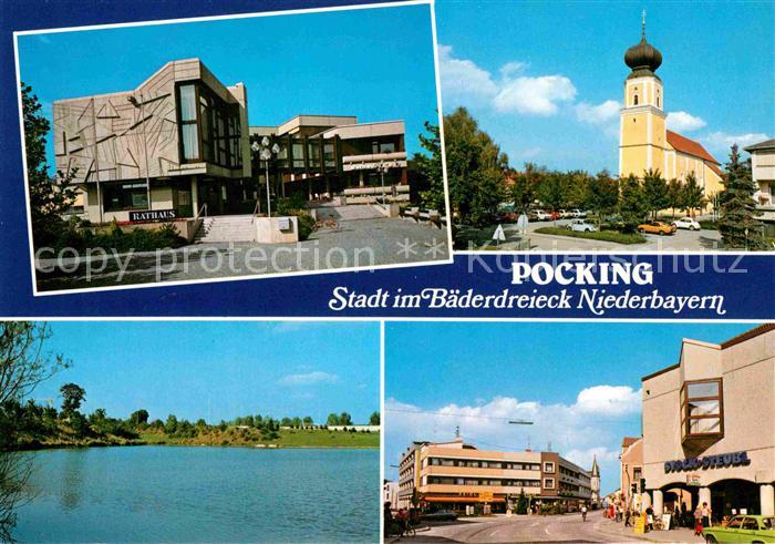 Pocking Kirche Rathaus See Stadtansicht