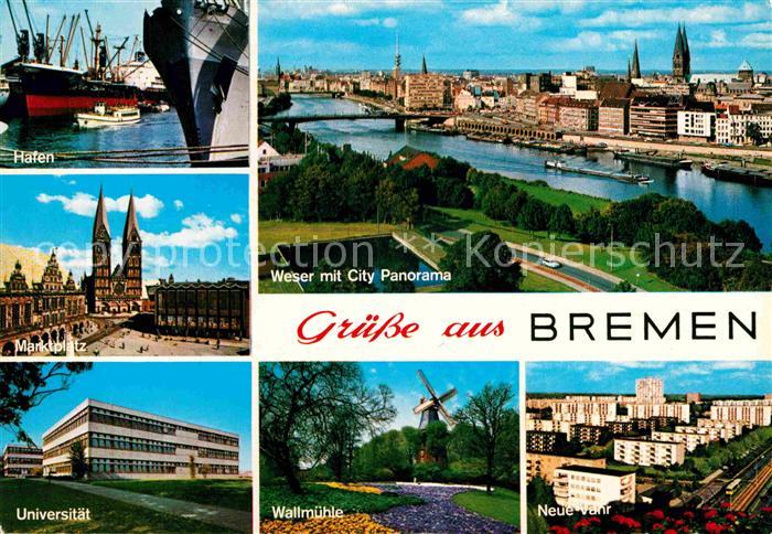 BREMEN  CITY Hafen Weser City Panorama Universitaet Wallmuehle