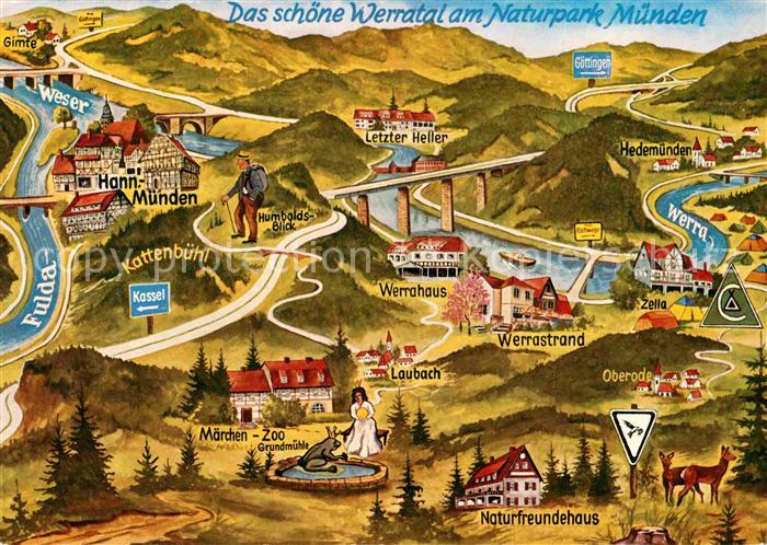 Muenden Werratal Panoramakarte