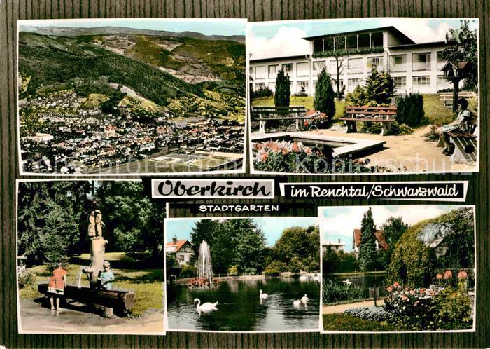 Oberkirch Baden Stadtgarten Brunnen Teich Panorama