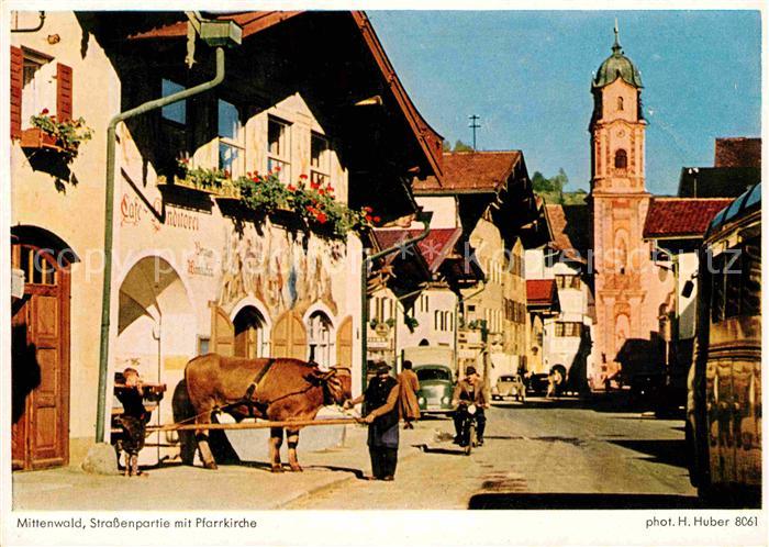 Mittenwald Bayern Strassenpartie Pfarrkirche
