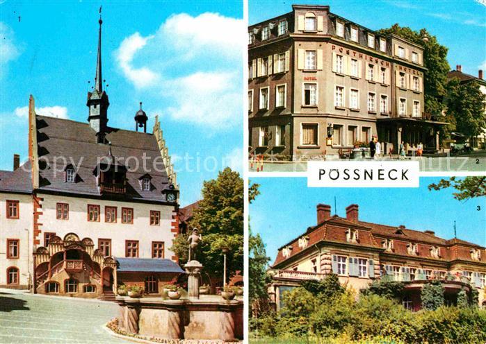 Poessneck Rathaus Posthirsch-Hotel Erholungsheim Dr. I.P. Semmelweis