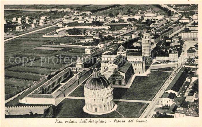 Pisa Fliegeraufnahme Piazza del Duomo und Schiefer Turm