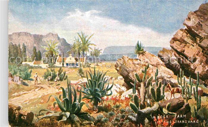 Transvaal Suedafrika A Boer Farm Kuenstlerkarte