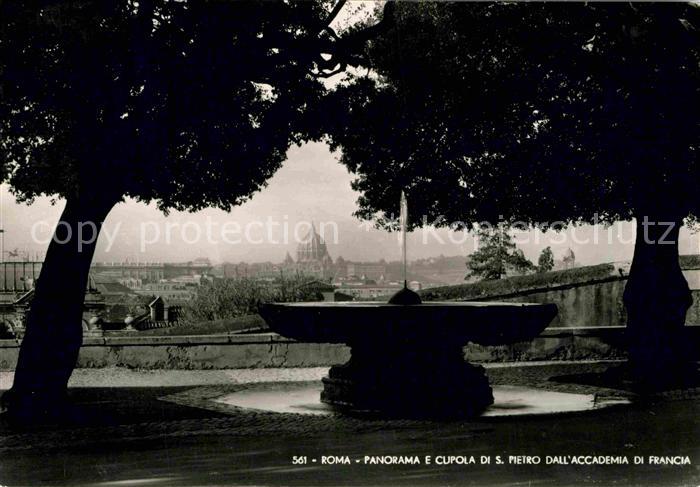 Roma Rom Panorama e Cupola di s. Pietro dall Accademia di Francia