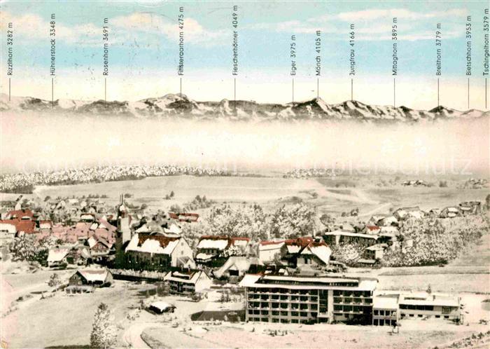 Hoechenschwand Schwarzwald BW mit Alpenkette im Winter