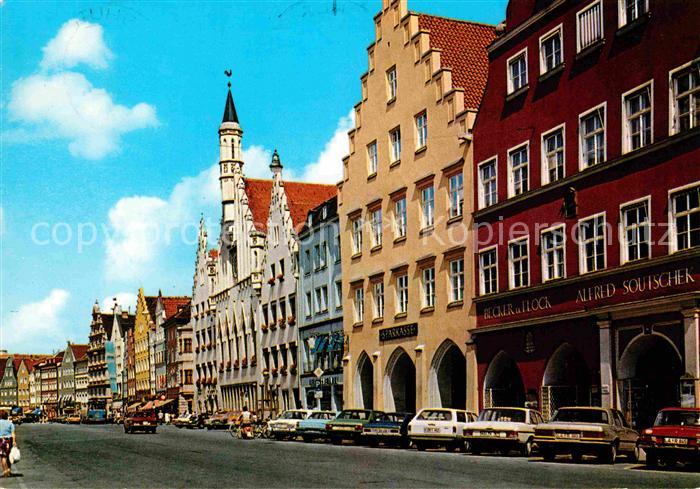 Landshut Isar Altstadt und Rathaus