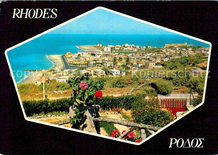 Rhodos Rhodes aegaeis Panorama mit Strand