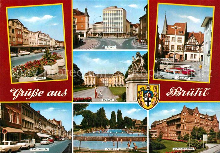 Bruehl Rheinland Stern Janshof Krankenhaus Freibad Koelnstrasse Markt