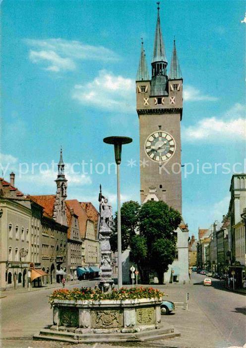 Straubing tiburtusbrunnen und Stadtturm