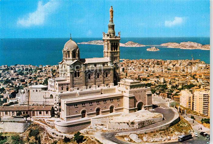 Marseille Bouches-du-Rhone Fliegeraufnahme Basilique Notre-Dame de