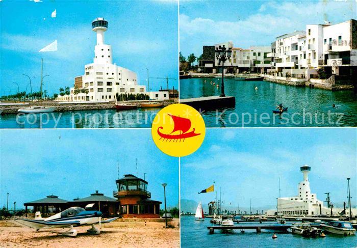 Ampuriabrava Wohngebiet und Sportgebiet Hafen Flugzeug