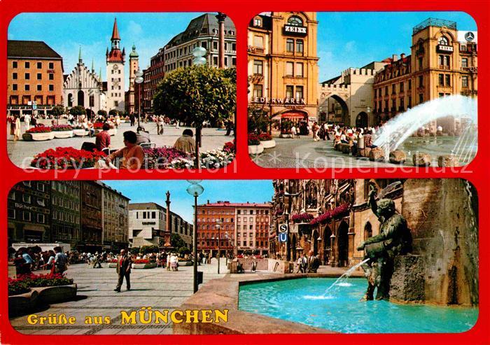 Muenchen Bayern Marienplatz Karlstor Brunnen