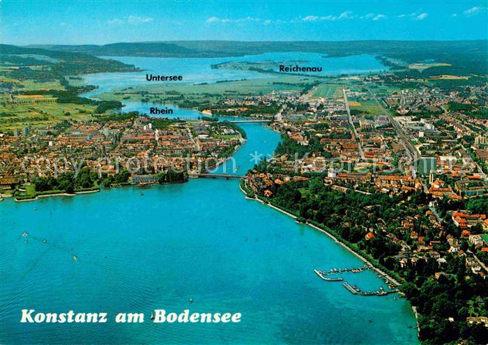 Konstanz Bodensee Untersee Reichenau Rhein Luftaufnahme