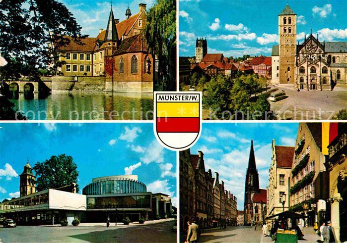 Muenster Westfalen Rathaus Prinzipalmarkt Lambertikirche Theater