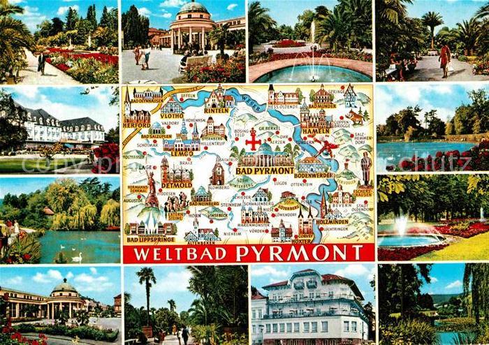 Bad Pyrmont Stadtansichten Panoramakarte