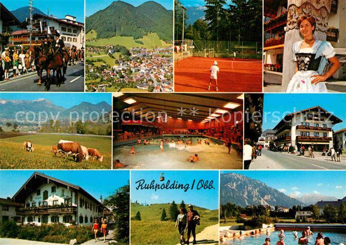 Ruhpolding Bayern Festzug Panorama Tennisplatz Schwimmbad Wanderer Dirndl