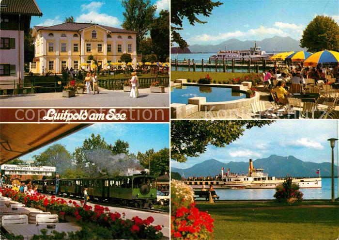Prien Chiemsee Luitpold am See Cafe Weinstube Hotel Parkeisenbahn Faehrschiff