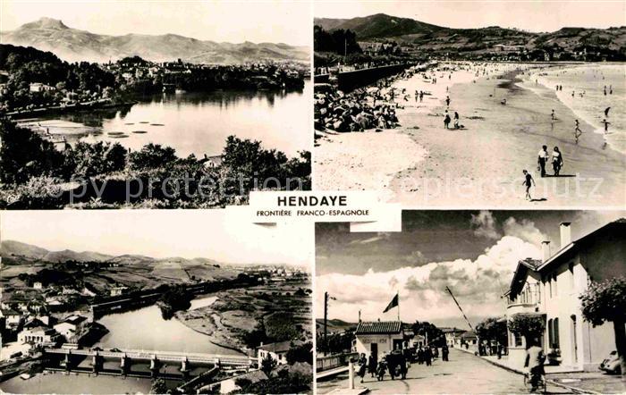 Hendaye Pyrenees Atlantiques Strand Brückenpartie