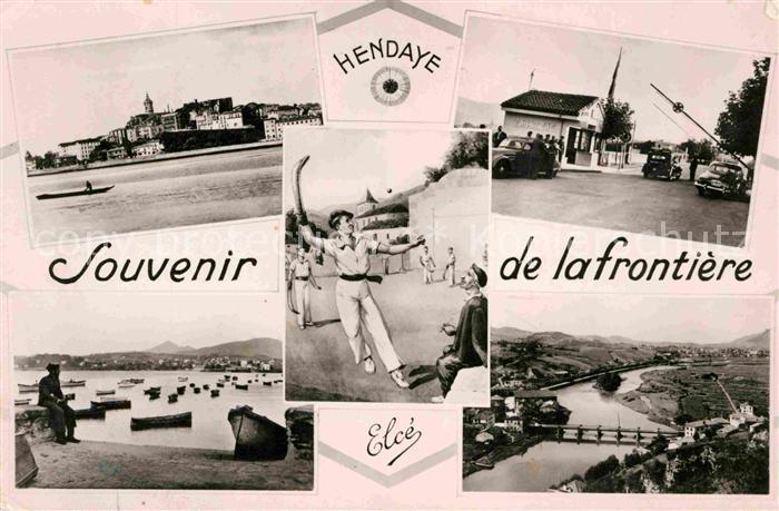 Hendaye Pyrenees Atlantiques Grenzuebergagn Brueckenpartie Hafen