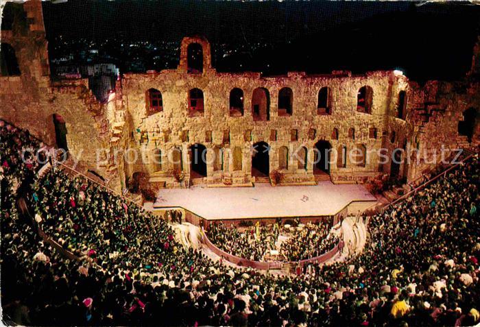 Athenes Athen Das Odeon of Herode Atticus Konzert