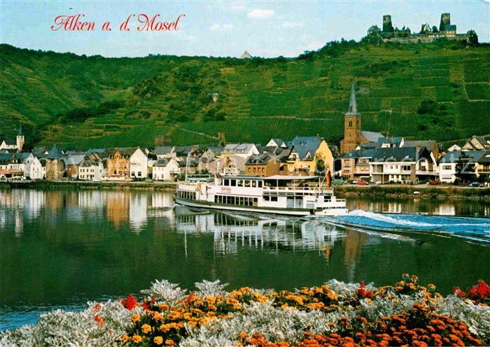 Alken Koblenz Moselpartie mit Burg Thurant