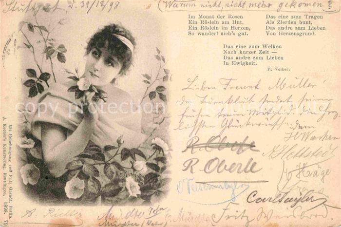 Frauen Rosen Gedicht F. Volker