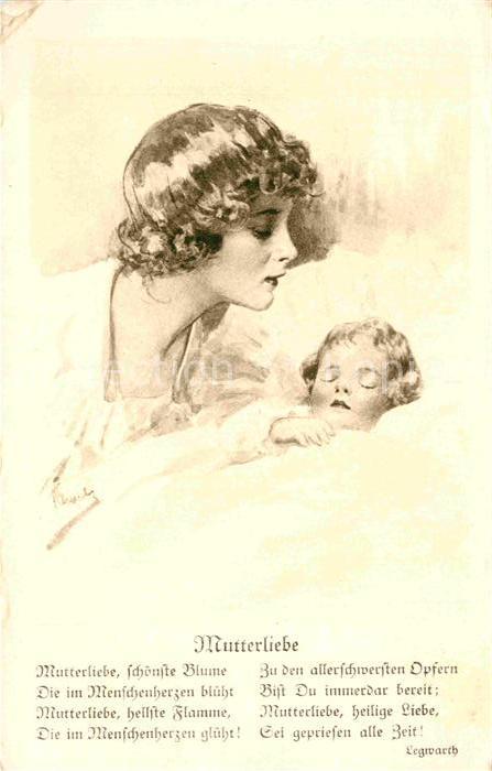 Kuenstlerkarte Gedicht Legwarth Mutterliebe