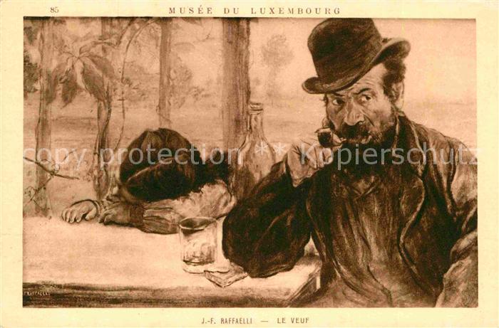 Kuenstlerkarte J.-F. Raffaelli Le Veuf