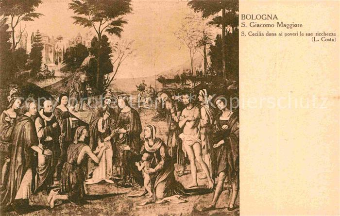 Kuenstlerkarte L. Costa S. Cecilia dona ai poveri le sue richezze