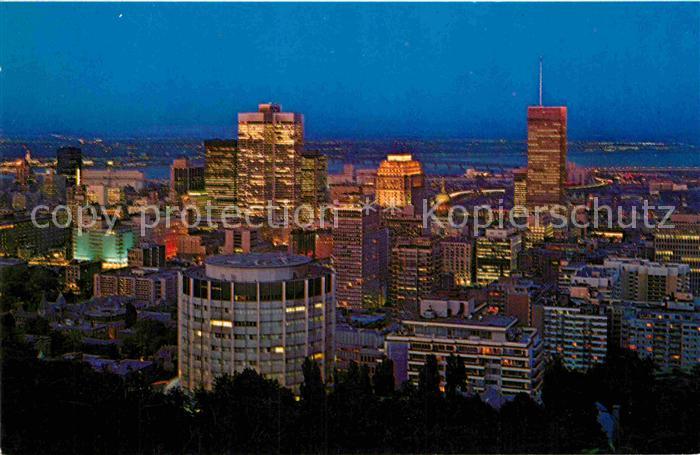Montreal Quebec at night as seen from Mount Royal
