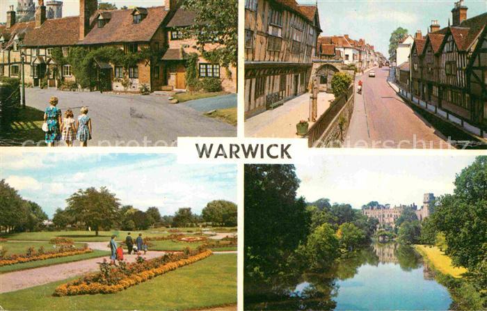 Warwick Warwick Castle from bridge end High Street Pleasure Gardens