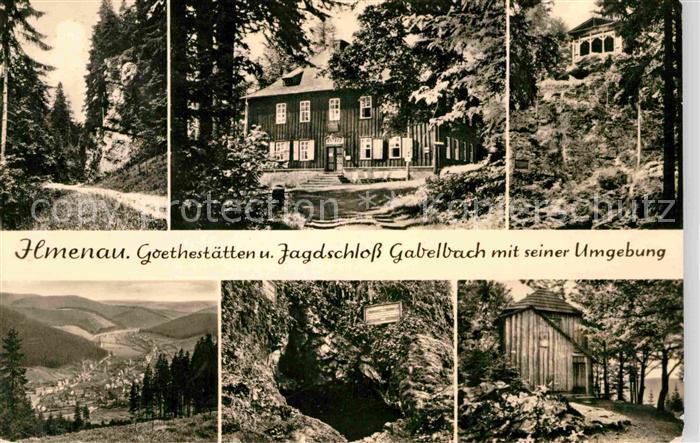 Ilmenau Thueringen Goethestaetten Jagdschloss Gabelbach mit seiner Umgebung
