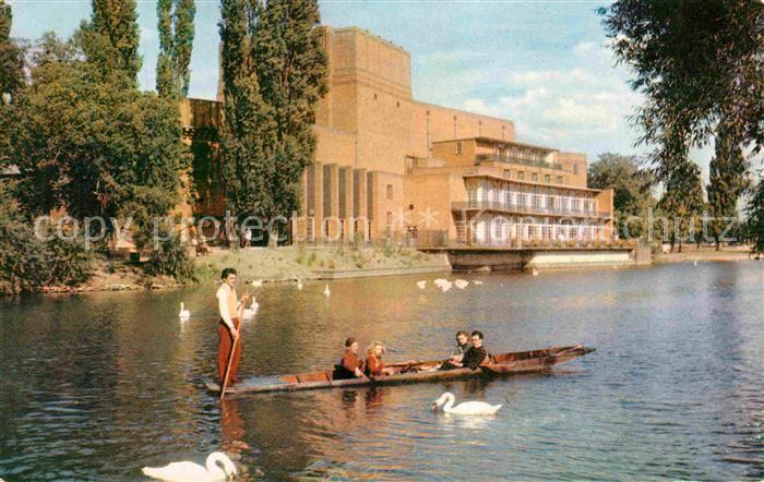 Stratford-on-Avon Shakespeare Memorial Theatre Kanufahren Schwaene
