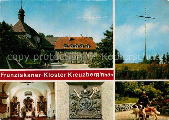 Kreuzberg Rhoen Kloster Kreuz Relief Bernhardiner Hunde