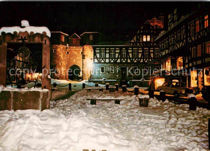 Braunfels Marktplatz im Winter Nachtaufnahme