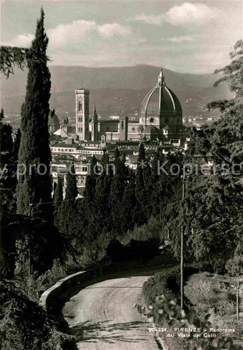 Firenze Florenz Panorama dal Viale del Colli Cattedrale