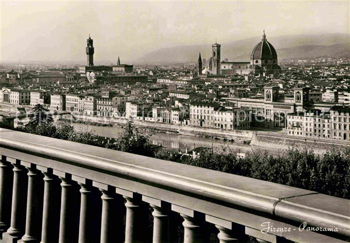 Firenze Florenz Panorama Stadtbild mit Kathedrale und Palazzo Vecchio